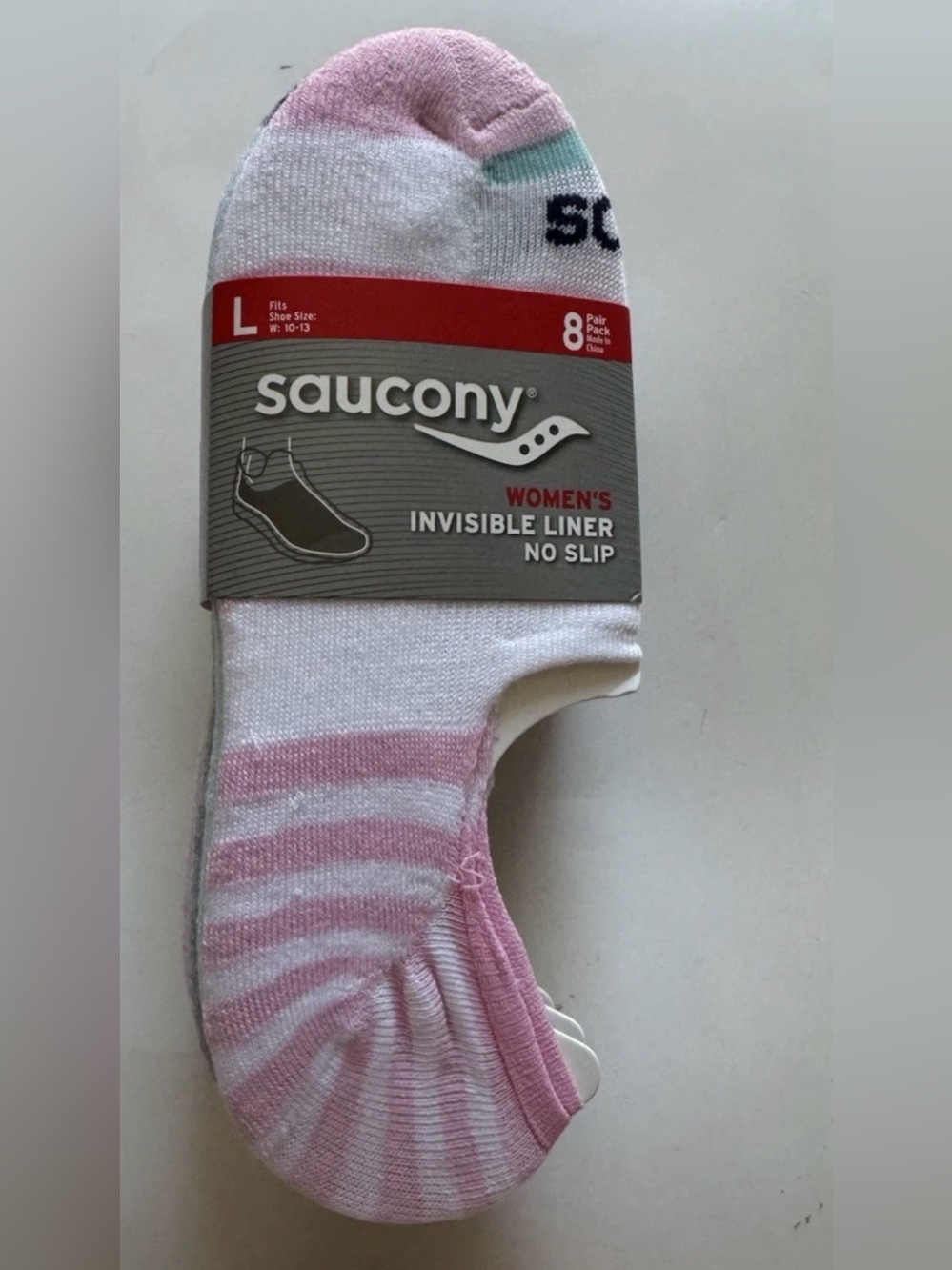 Saucony Invisible Liner No Slip Socks Pack of 8